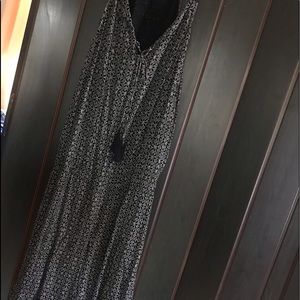 Black and white spaghetti strap rayon romper